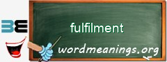 WordMeaning blackboard for fulfilment